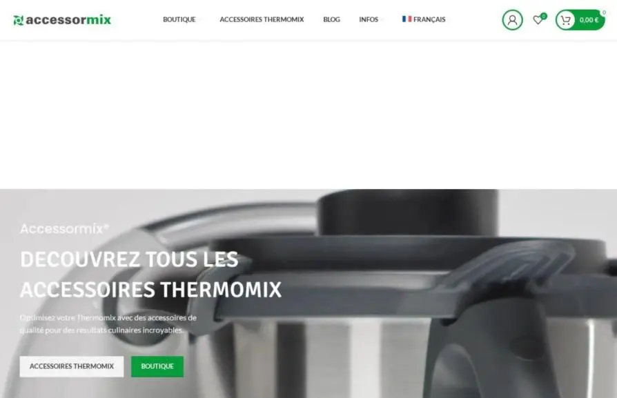 Capture de la page d'accueil de accessormix.com