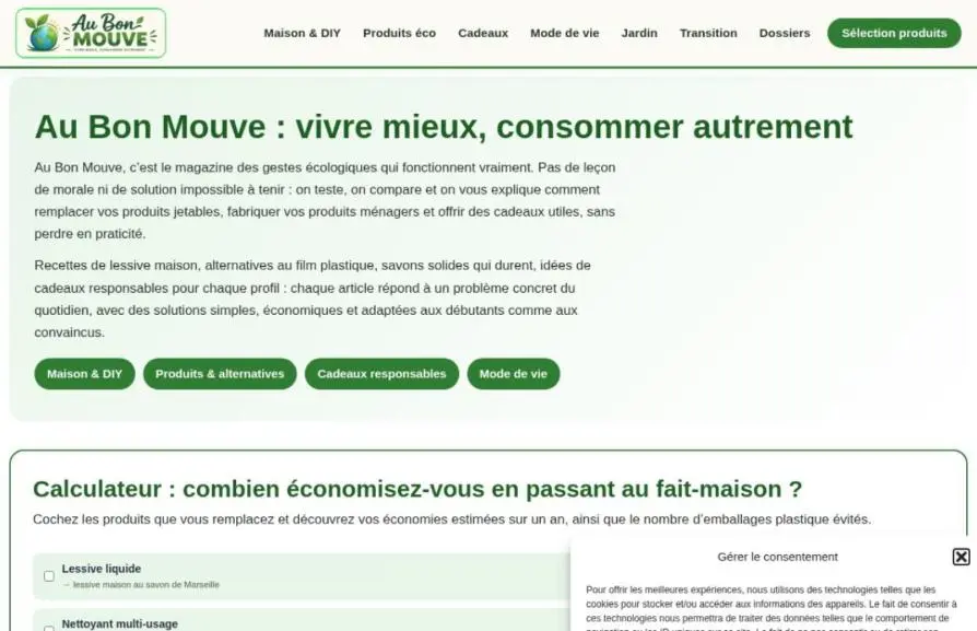 Capture de la page d'accueil de aubonmouve.fr