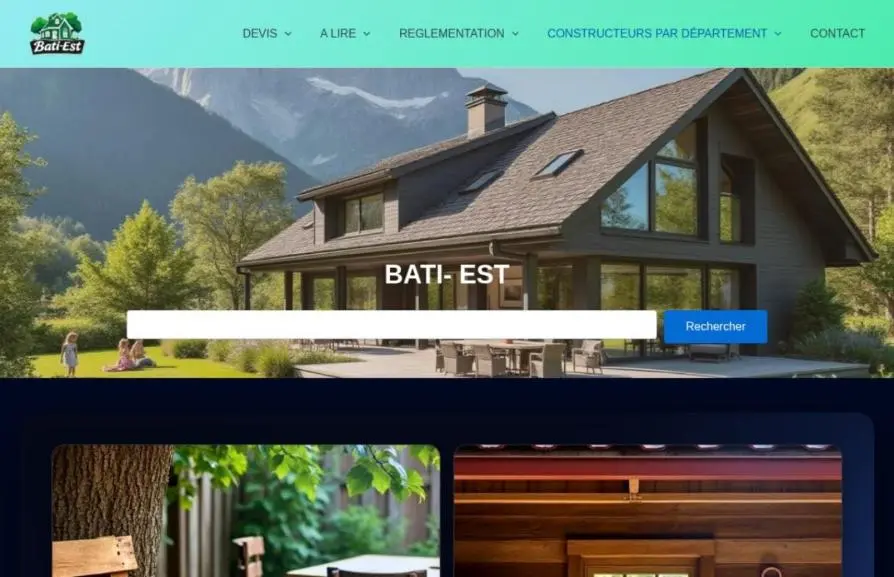 Capture de la page d'accueil de bati-est.fr
