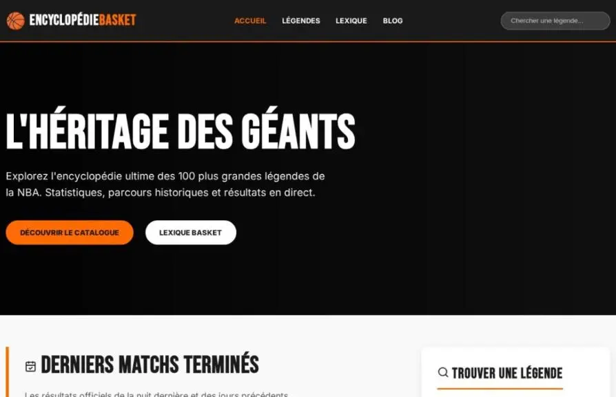Capture de la page d'accueil de encyclopedie-basket.fr