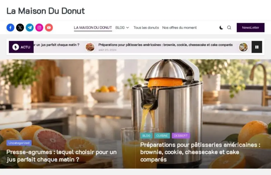 Capture de la page d'accueil de lamaisondudonut.fr